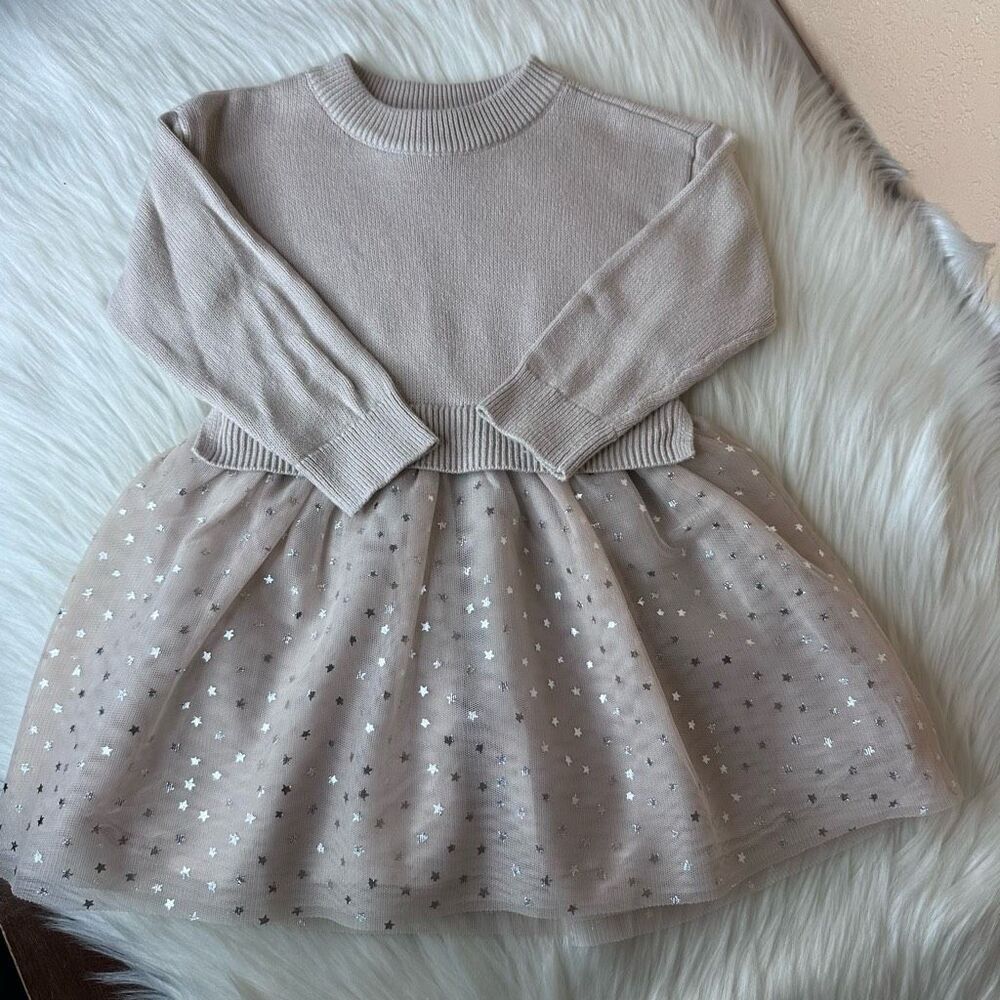 GAP Kids Beige and Silver Star Dress